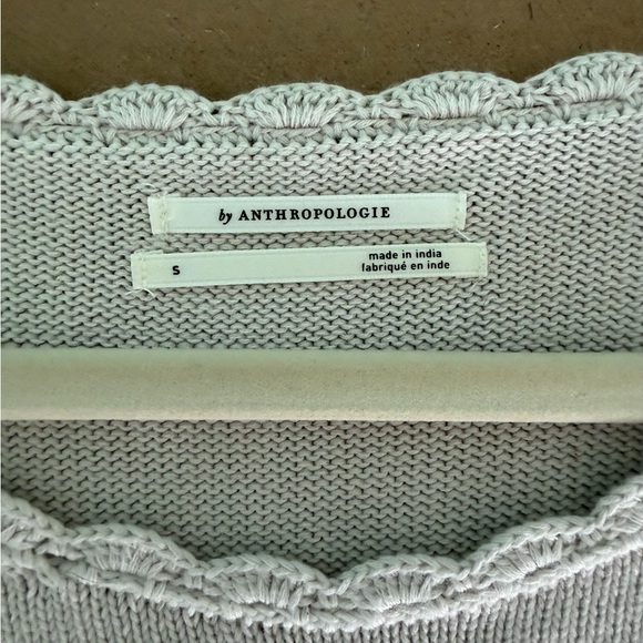 NWoT By Anthropologie Cutwork Puff-Sleeve Sweater women color pearl size Small - Picture 10 of 16